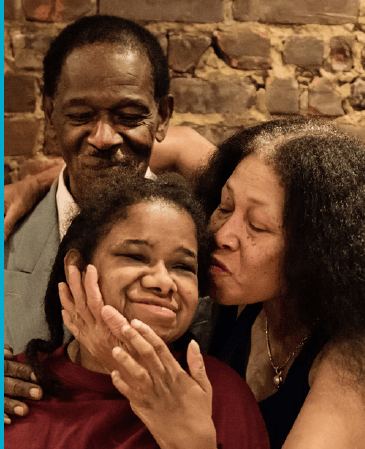 A family embrace